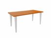 Bureau EVIDENCE - 180 cm - Pieds blancs - Plateau imitation merisier