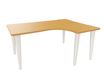 Bureau compact 90° à droite EVIDENCE - Pieds blancs - Plateau imitation hêtre