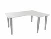 Bureau compact 90° à droite EVIDENCE - Pieds aluminium - Plateau blanc