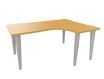 Bureau compact 90° à droite EVIDENCE - Pieds aluminium - Plateau imitation hêtre