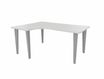 Bureau compact 90° à gauche EVIDENCE - Pieds aluminium - Plateau blanc