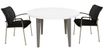 Table de réunion ronde EVIDENCE - 120 cm - Pieds anthracites - Plateau blanc
