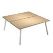 Bureau Bench LEONARDO - L180 x H74 x P168 - Pieds métal blancs - Chêne
