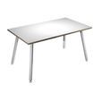 Bureau LEONARDO - 140 cm - Pieds métal blancs - Blanc chants chêne