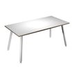 Bureau LEONARDO - 160 cm - Pieds métal blancs - Blanc chants chêne