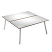 Bureau Bench LEONARDO - L140 x H74 x P168 - Pieds métal blancs - Blanc chants chêne