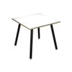 Bureau LEONARDO - 80 cm - Pieds métal noirs - Blanc chants chêne