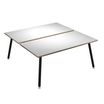 Bureau Bench LEONARDO - L160 x H74 x P168 - Pieds métal noirs - Blanc chants chêne