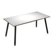 Table haute - 180 x 80 x 105 cm - Pieds métal noirs - Blanc chants chêne