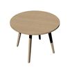 Table ronde - H74,4 cm - 100 cm - 4 pieds bois - plateau imitation chêne