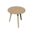 Table ronde - H105 cm - 80 cm - 3 pieds bois - plateau imitation chêne