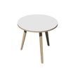 Table ronde - H105 cm - 80 cm - 3 pieds bois - plateau blanc