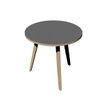 Table ronde - H74,4 cm - 80 cm - 3 pieds bois - plateau anthracite