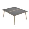 Bureau Bench LEONARDO - L120 x H74 x P168 - Pieds bois - Anthracite chants chêne