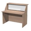 Banque d'accueil module haut MUSA - L120 cm - Noyer/blanc