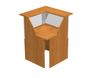 Banque d'accueil en angle 90° MUSA - L76 x H117 x P76 - Aulne/alu