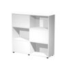 Bibliothèque haute TETRIS  - L120 x H116,2 x P35 - Corps blanc - Portes anthracite