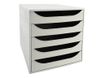 Exacompta Ecobox - Module de classement 5 tiroirs - gris