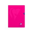 Clairefontaine Mimesys - Cahier polypro 24 x 32 cm - 96 pages - grands carreaux (Seyes) - rose