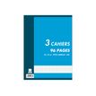 Cambridge - Lot de 3 Cahiers - 24 x 32 cm - 96 pages - petits carreaux (5x5 mm) - assortiment de couleurs