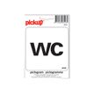 Pickup - Plaque de signalisation - 100 x 100 mm - autocollant - WC