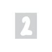 Pickup Déco Emma - Étiquette autocollante 70 mm - Chiffre 2 - blanc