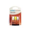 5411313912402-Dymo LetraTAG - Ruban d'étiquettes auto-adhésives - 3 rouleaux métalique, papier et plastique (12 mm x 4 m) - fond jaun-P_91240_3-0