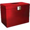 3219090401353-Pierre Henry - Classeur ménager en métal (valisette) avec 5 dossiers suspendus - rouge primaire--0
