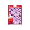 8410782135272-Apli - 6 feuilles gommettes carrées - rose/violet-Avant-0