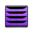 Exacompta BigBox - Module de classement 4 tiroirs - gris/violet