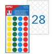 Apli Agipa - 140 Pastilles adhésives - couleur assorties - diamètre 15 mm - réf 100625