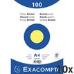 Exacompta - 10 Packs de 100 Fiches Bristol - A4 - unies - non perforées - jaune