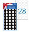 Apli Agipa - 168 Pastilles adhésives - noir - diamètre 15 mm - réf 111847