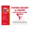 Clairefontaine Etival - Pochette papier à dessin - 12 feuilles - A4 - 160 gr - couleurs vives