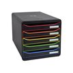 Exacompta BigBox Plus - Module de classement 5 tiroirs - noir/arlequin