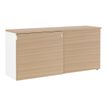 3483600849083-Crédence YES ! - L160 x H75 x P45 - 2 portes coulissantes - Façade et dessus Chêne-Angle gauche-0