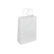 50 Sacs cadeau kraft - poignées torsadées - 22 cm x 10 cm x 30,5 cm - blanc
