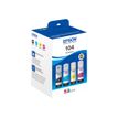 8715946684888-Epson EcoTank 104 - pack de 4 - noir, jaune, cyan, magenta - réservoir d'encre original-Angle gauche-1