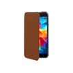 Muvit Made in Paris Crystal Folio - Protection à rabat pour Samsung Galaxy S5 Mini - brun