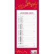 Bouchut 411 - Calendrier de bloc mensuel à feuillets - 19 x 42 cm - rouge