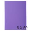 Exacompta Rock"s - 5 Paquets de 50 Chemises 1 rabat - 210 gr - violine
