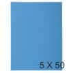 Exacompta Rock"s - 5 Paquets de 50 Chemises 1 rabat - 210 gr - bleu