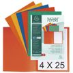 Exacompta - 4 Paquets de 25 Chemises Lustro-Carte - 225 gr - couleurs assorties