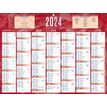 Bouchut 222 - Calendrier bancaire 7 mois par face - 32 x 42 cm - rouge