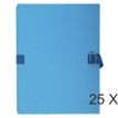 Exacompta - 25 Chemises extensibles à sangle avec rabat papier - bleu clair