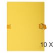Exacompta - 10 Chemises extensibles à sangle avec rabat papier - jaune