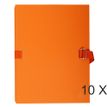 Exacompta - 10 Chemises extensibles à sangle avec rabat papier - orange