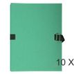 Exacompta - 10 Chemises extensibles à sangle avec rabat papier - vert clair