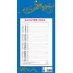 Bouchut 409 - Calendrier de bloc mensuel à feuillets - 19 x 36 cm - bleu