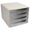 Exacompta Ecobox - Module de classement 4 tiroirs - blanc/cristal